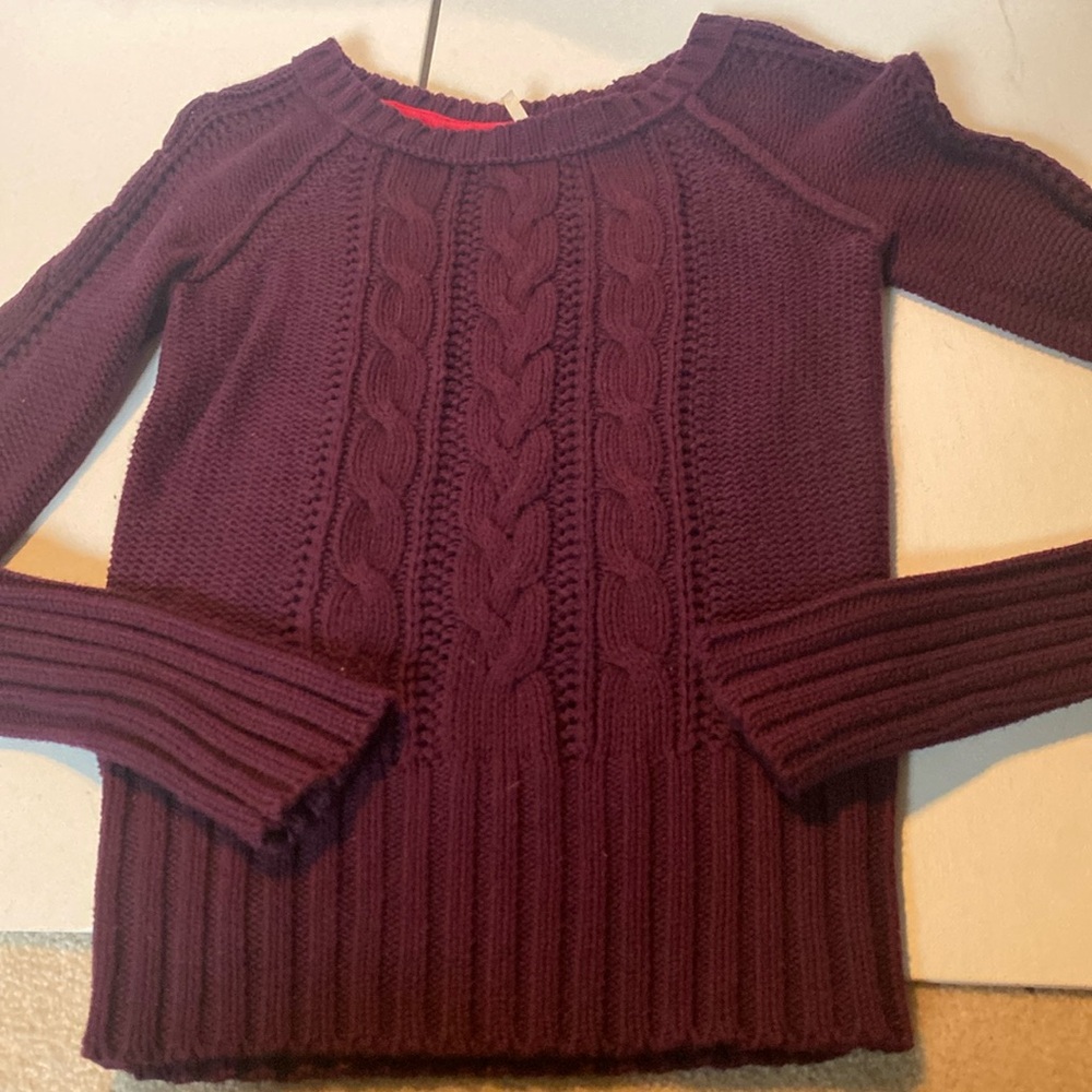 NWOT Max Rave Purple Heavy Cable Stitch Ribbed Winter Sweater